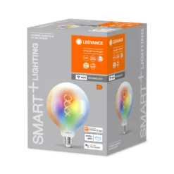 LEDVANCE SMART+ WiFi E27 4,8W klar G125 RGB CCT