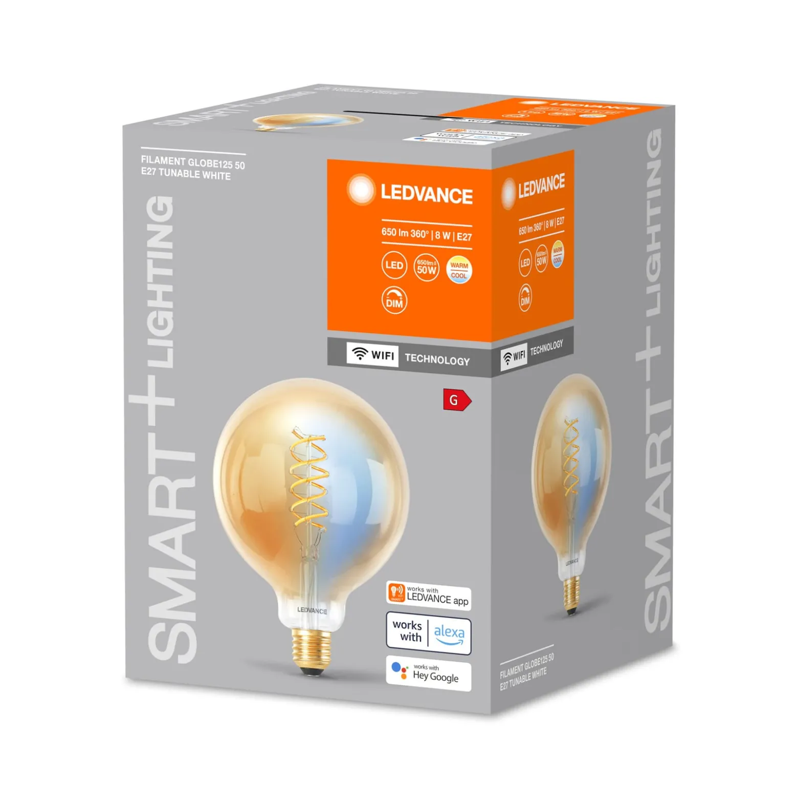 LEDVANCE SMART+ WiFi E27 8W LED G125 gold 822-850