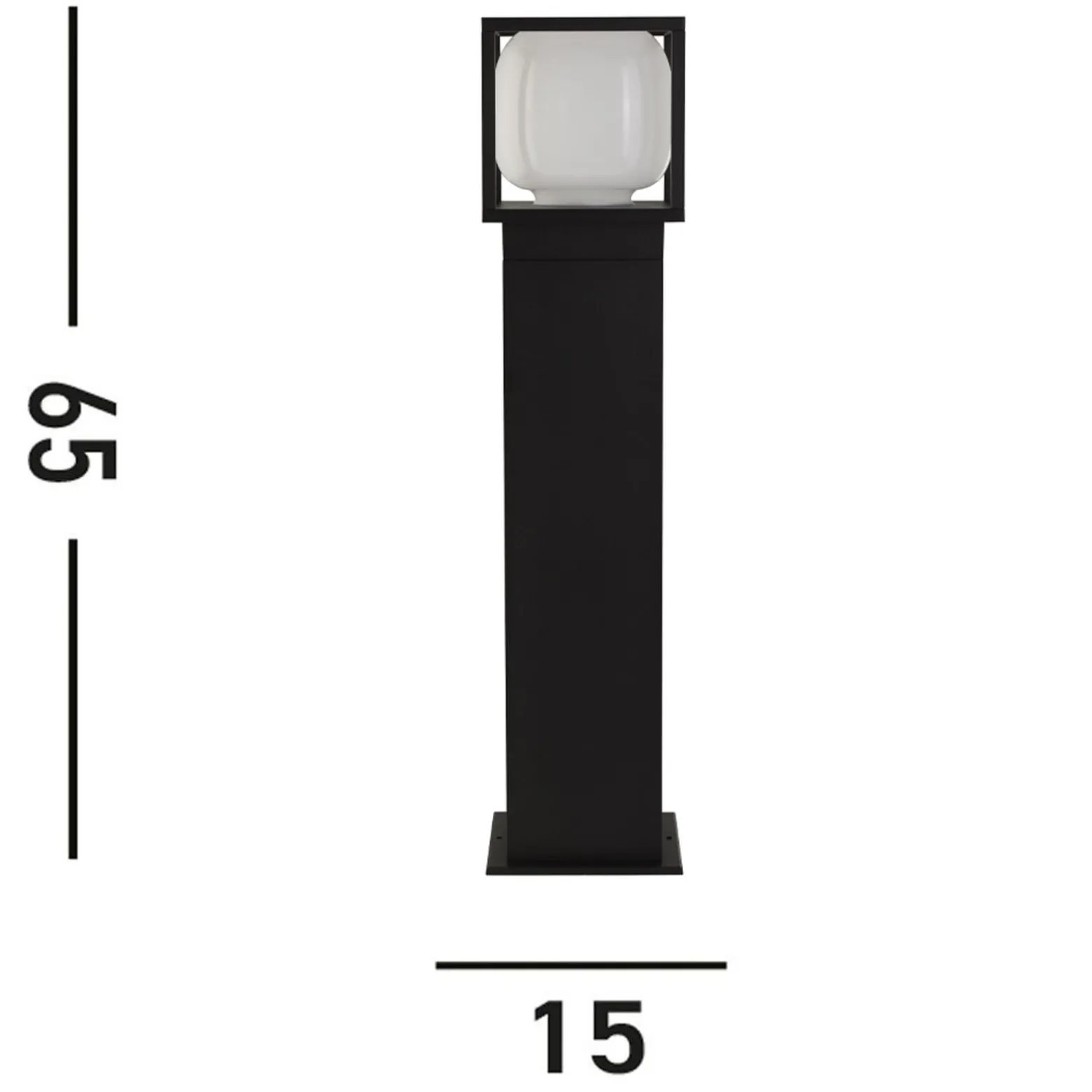 LED-Wegeleuchte Athens, IP54, schwarz, Höhe 65 cm, Metall