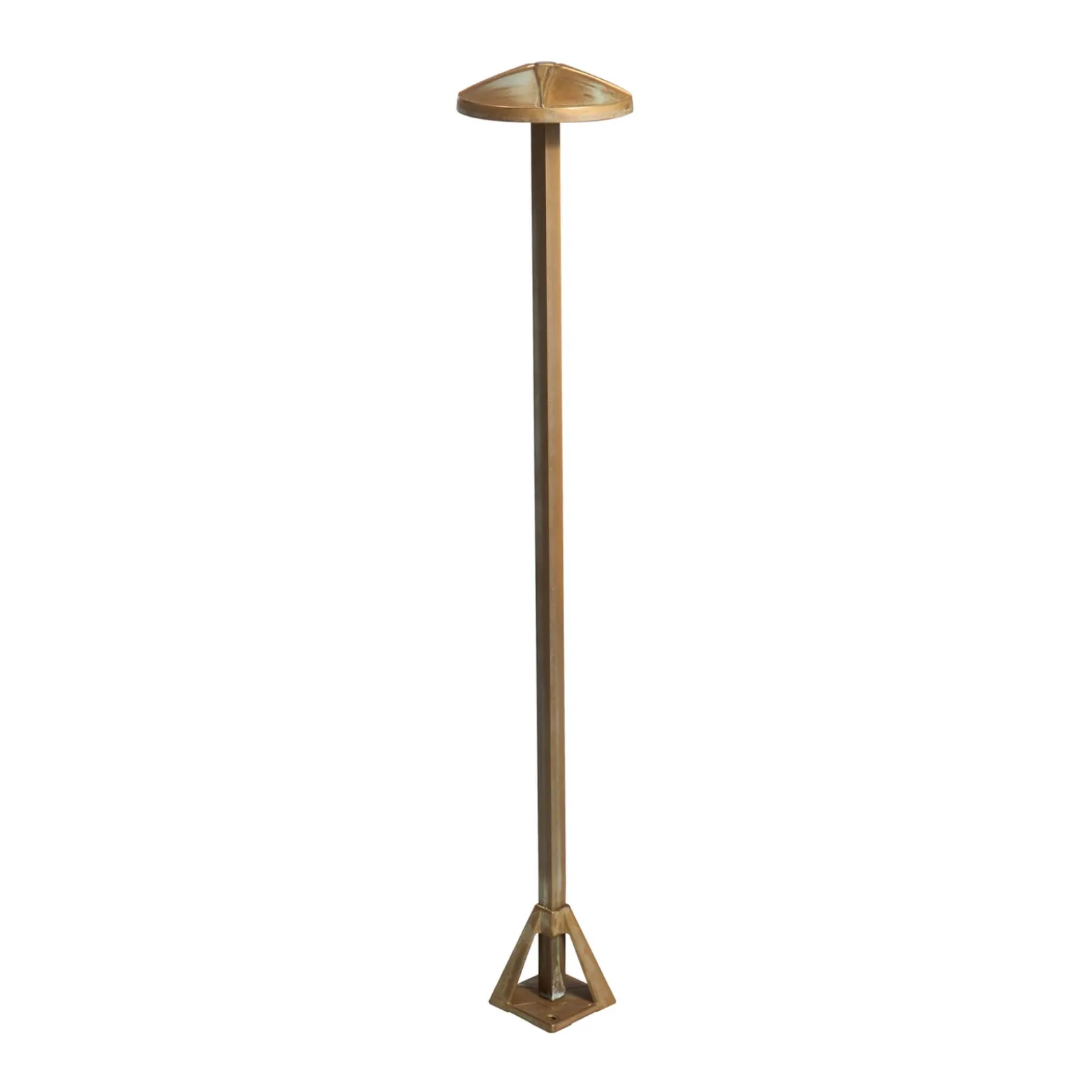 LED-Wegeleuchte Aura Disk, Höhe 80 cm, messing antik, IP65