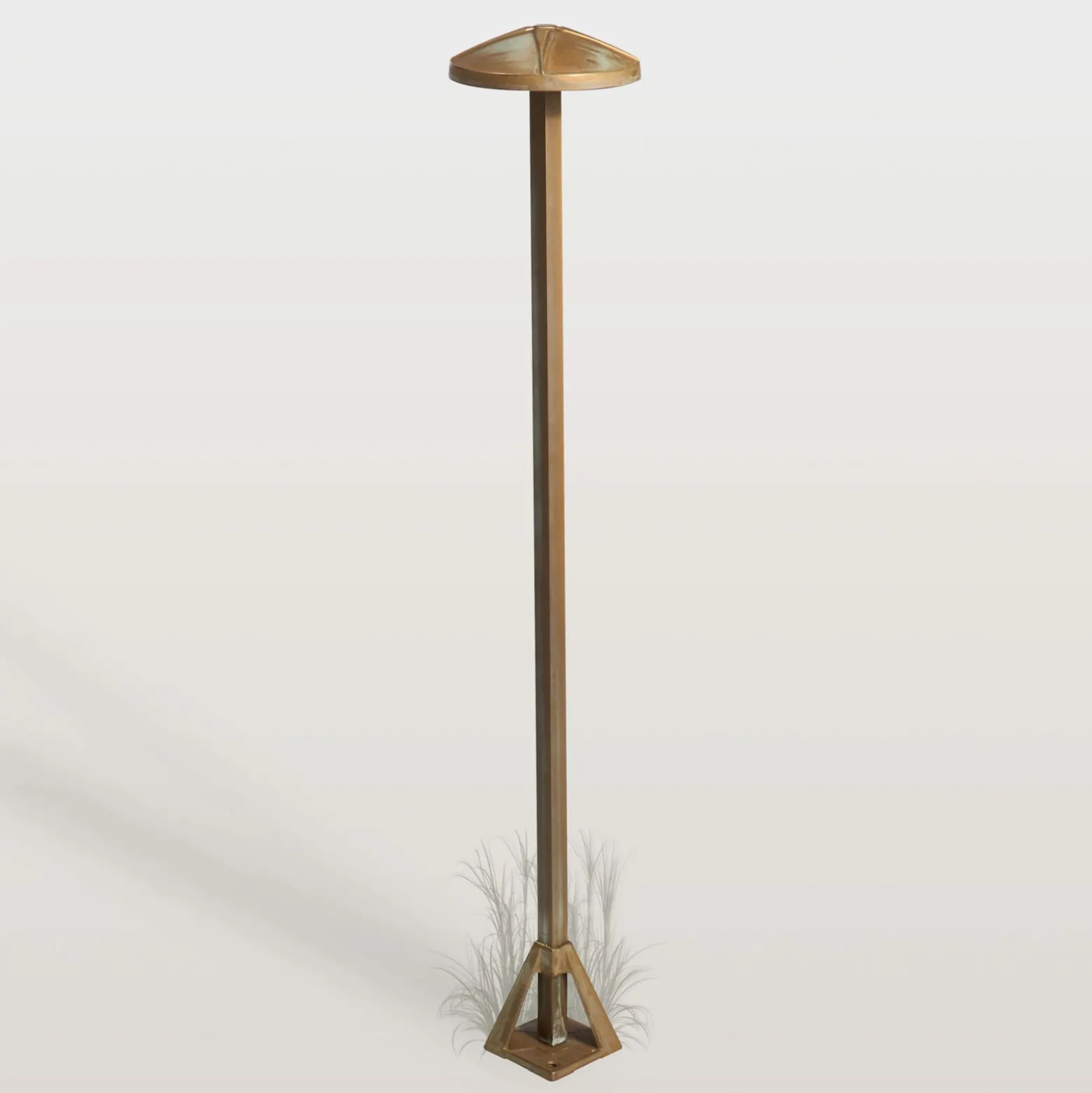LED-Wegeleuchte Aura Disk, Höhe 80 cm, messing antik, IP65