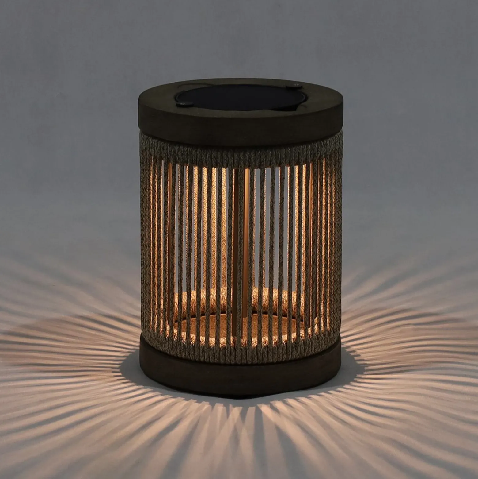 Les Jardins LED-Solartischleuchte Rop&Strip, grau/beige