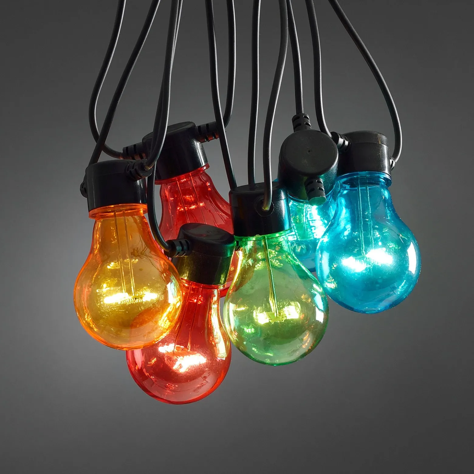 Lichterkette Biergarten 10 bunte LED-Birnen