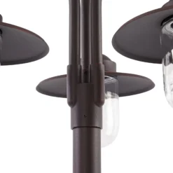 Lindby Außenleuchte Bilma, 3-flg., rost, 220 cm, Glas, IP65