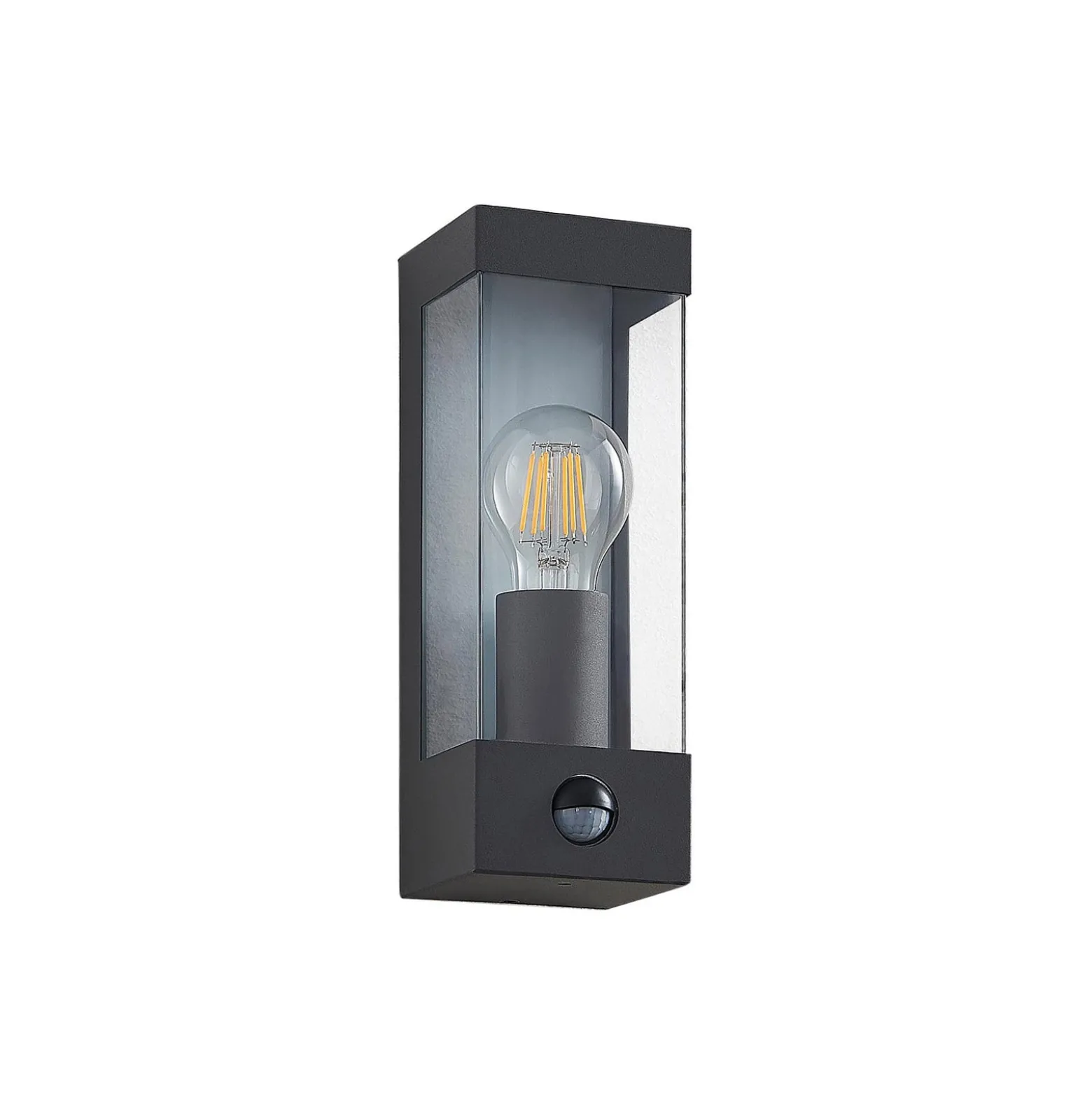 Lindby Außenwandlampe Tilian, Sensor, Höhe 25 cm, anthrazit