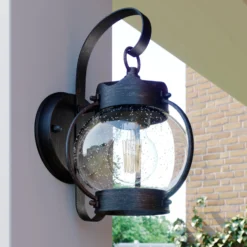 Lindby Außenwandleuchte Gerlo, rostbraun, Metall, 26 cm, E27