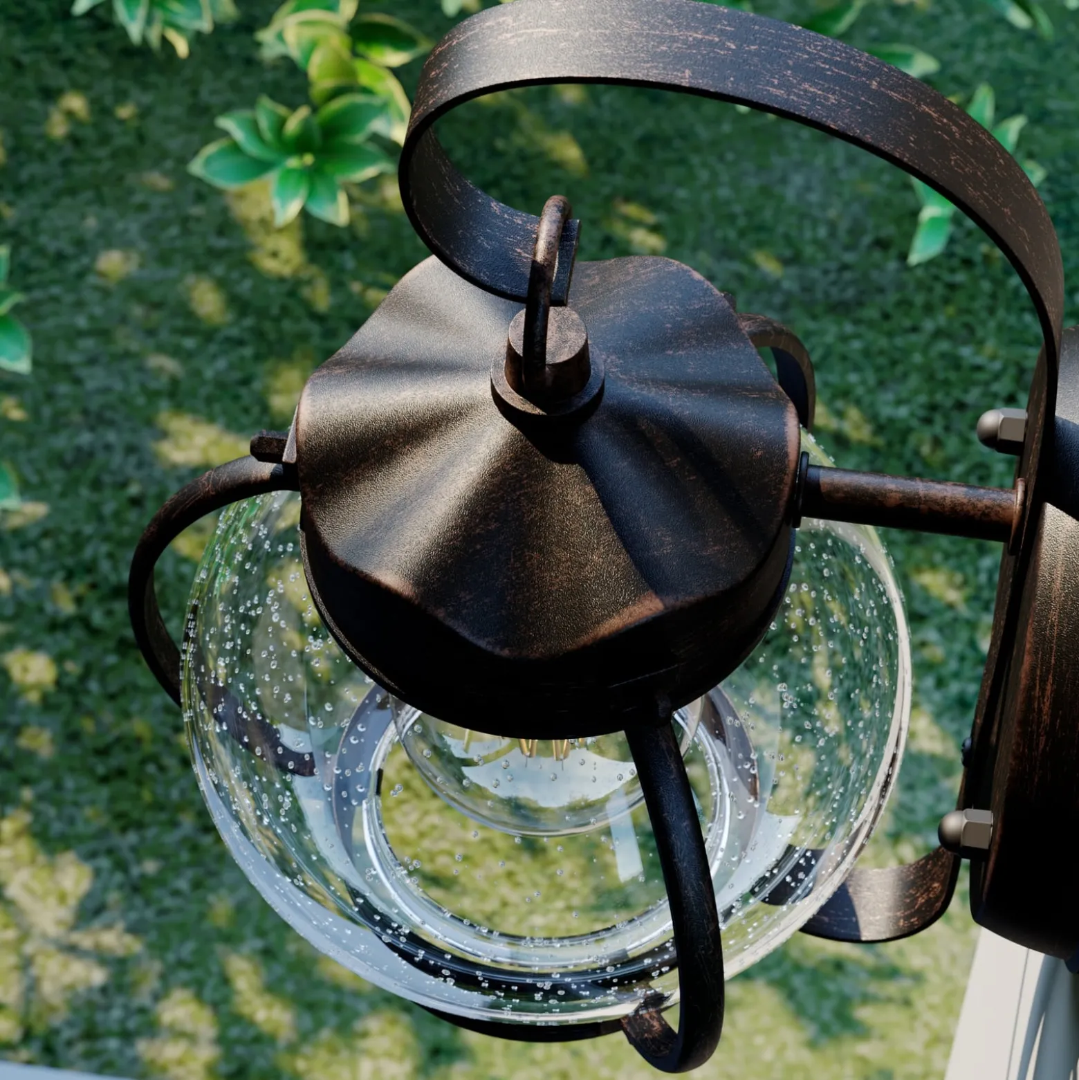 Lindby Außenwandleuchte Gerlo, rostbraun, Metall, 26 cm, E27