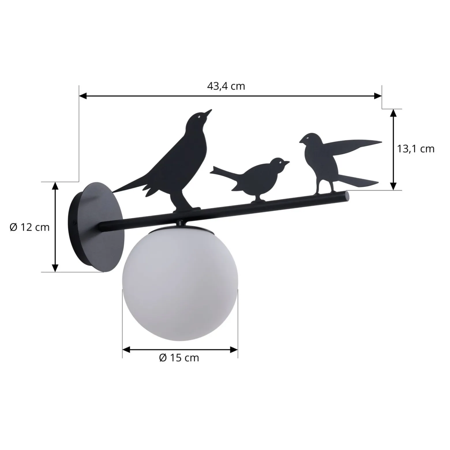 Lindby Außenwandleuchte Lintu, Metall, schwarz, IP44, Vogel