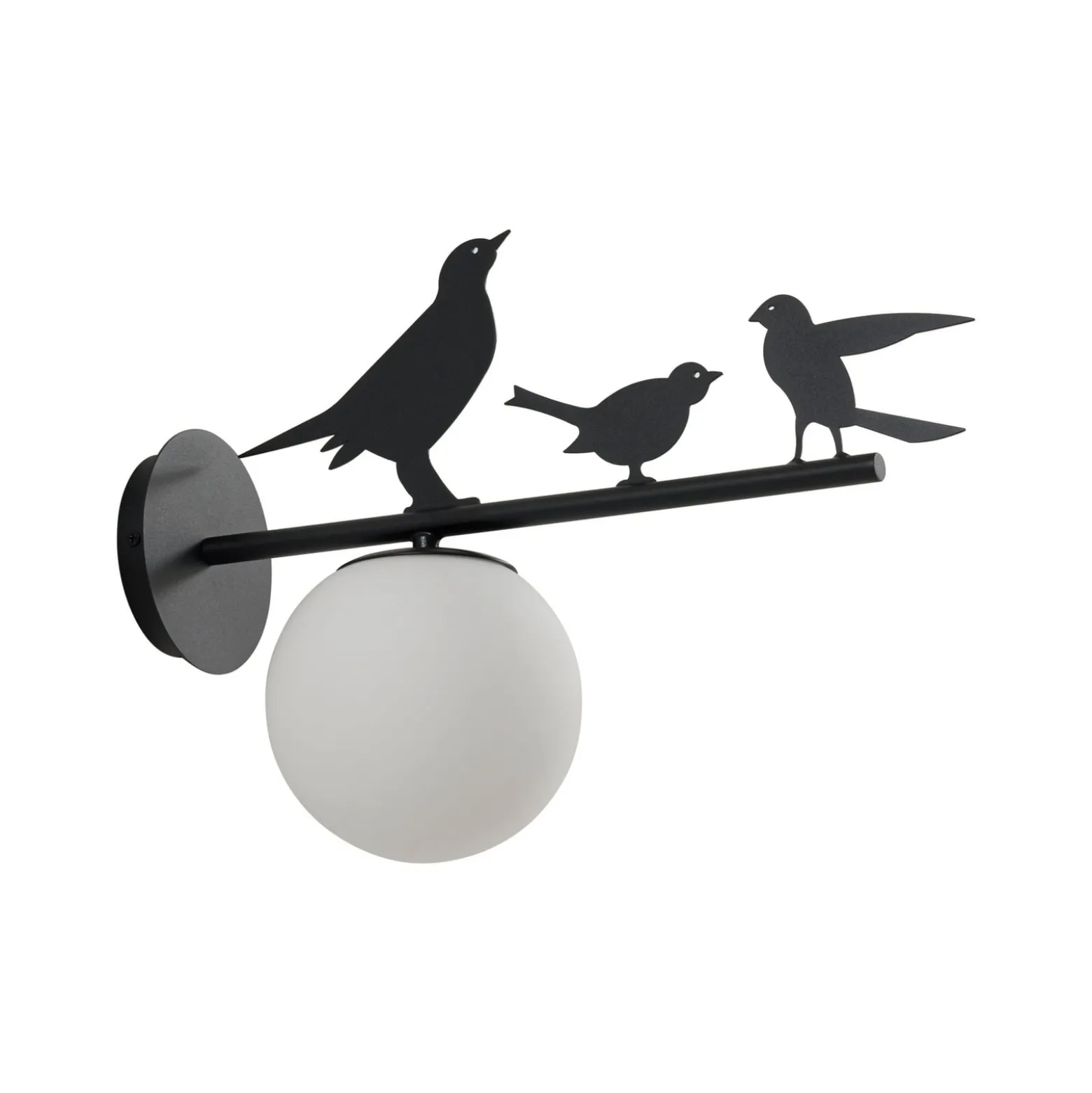Lindby Außenwandleuchte Lintu, Metall, schwarz, IP44, Vogel