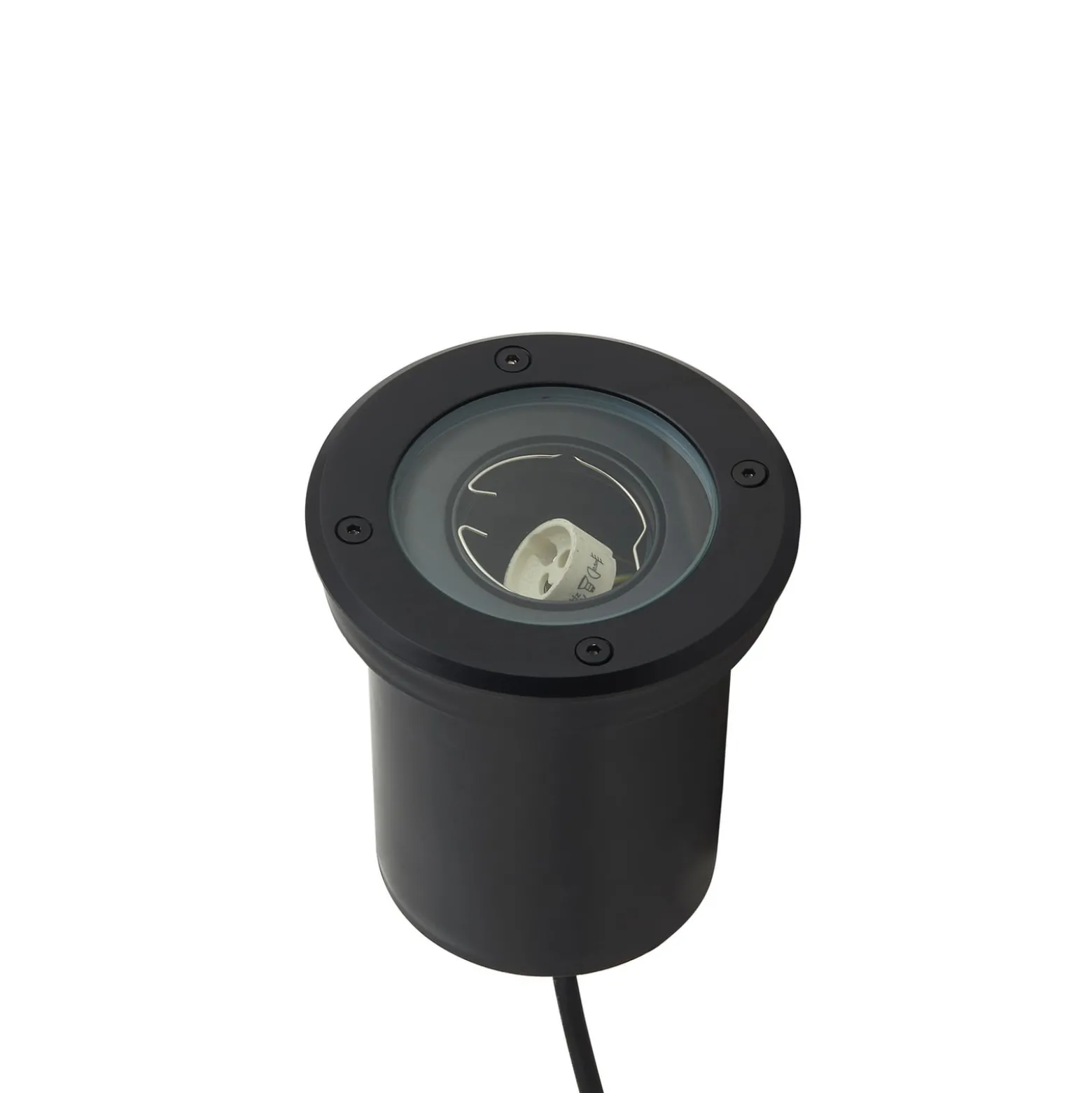 Lindby Bodeneinbauleuchte Cliff, Ø 13 cm, rund, schwarz