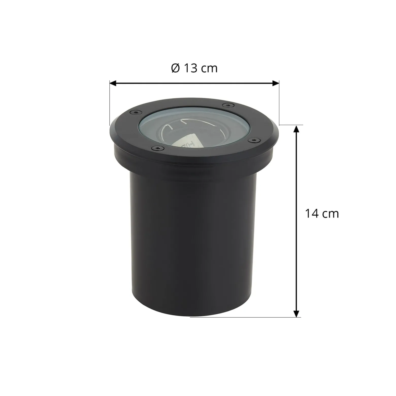Lindby Bodeneinbauleuchte Cliff, Ø 13 cm, rund, schwarz