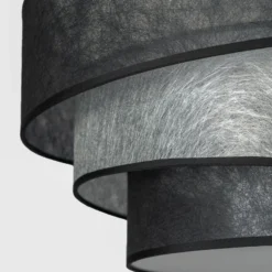 Lindby Deckenlampe Ayvira, schwarz/silber, Textil, 56cm, E27
