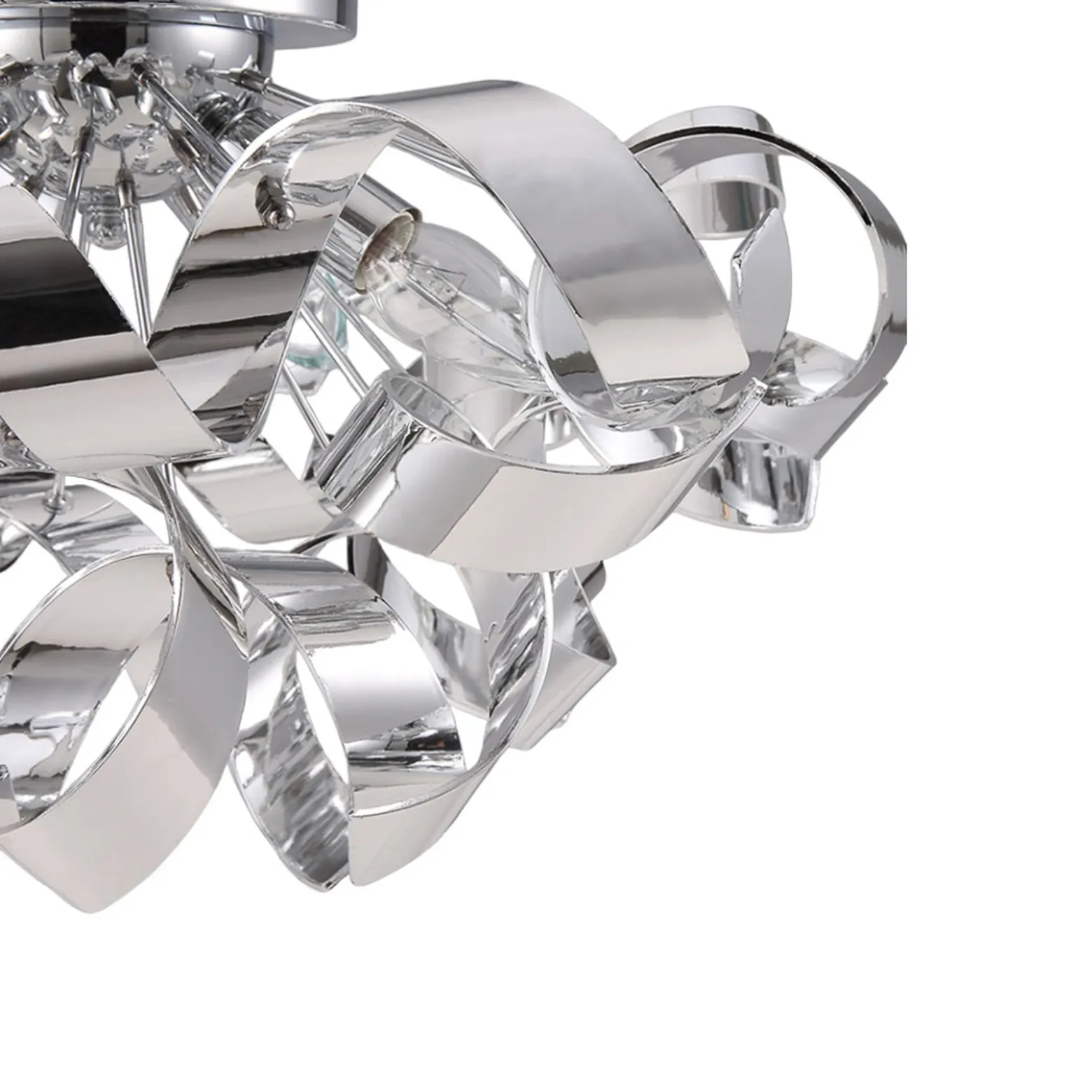 Lindby Deckenlampe Elviro, Ø 50 cm, chromfarben, Metall