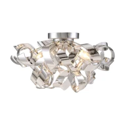 Lindby Deckenlampe Elviro, Ø 50 cm, chromfarben, Metall