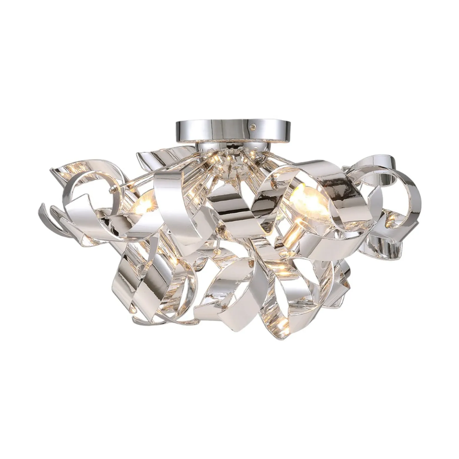 Lindby Deckenlampe Elviro, Ø 50 cm, chromfarben, Metall