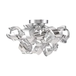 Lindby Deckenlampe Elviro, Ø 50 cm, chromfarben, Metall