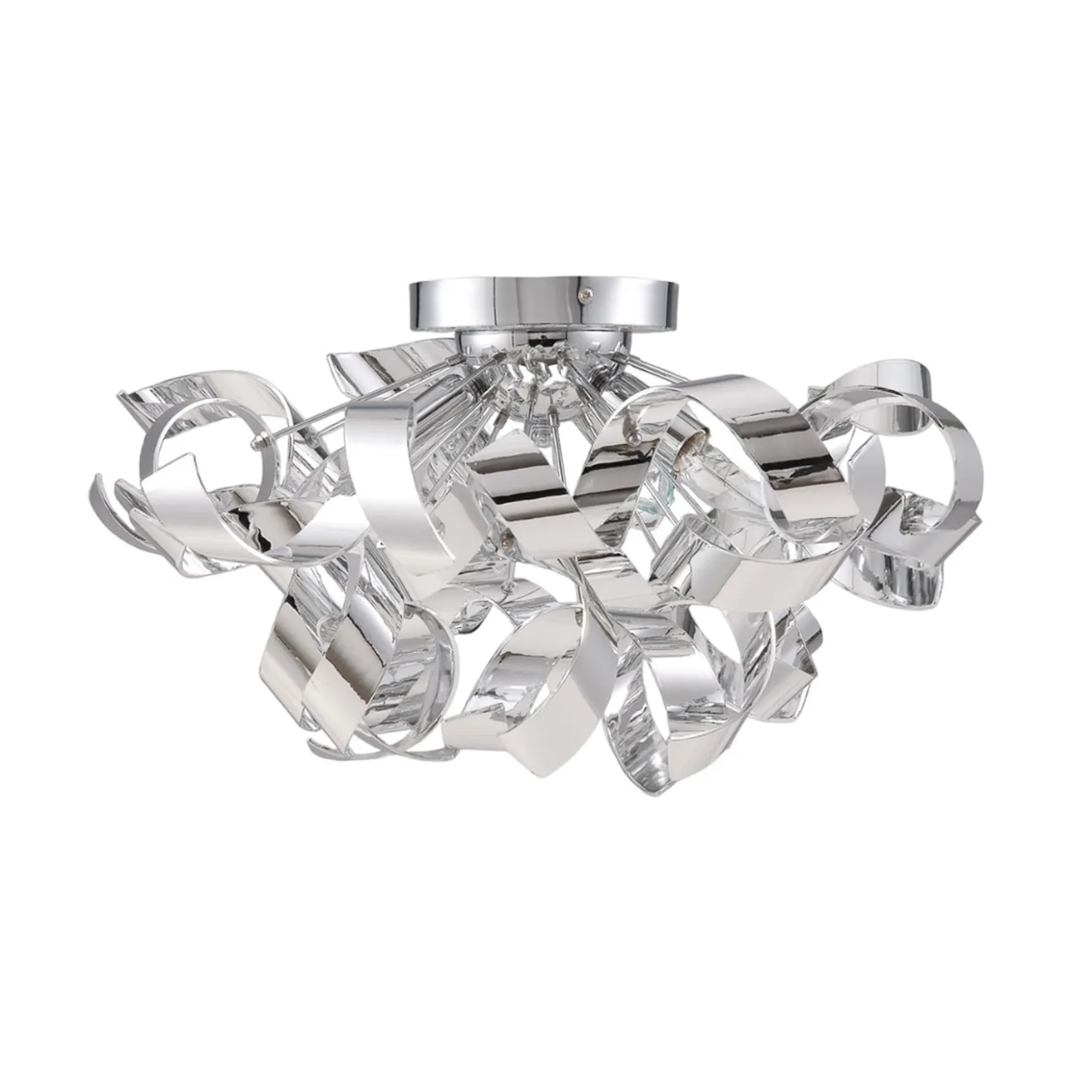 Lindby Deckenlampe Elviro, Ø 50 cm, chromfarben, Metall