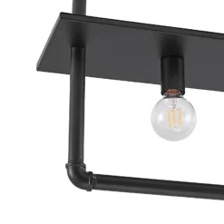 Lindby Deckenlampe Kirista, 3-flg., schwarz, 100 cm, E27