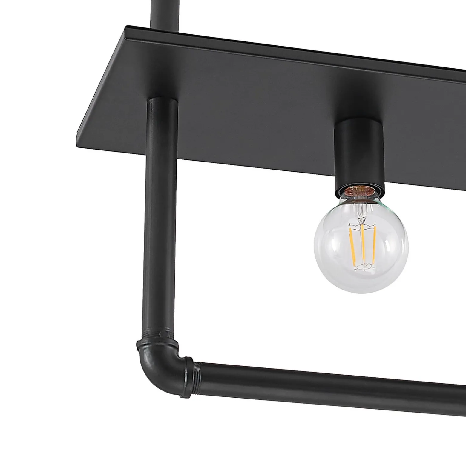 Lindby Deckenlampe Kirista, 3-flg., schwarz, 100 cm, E27