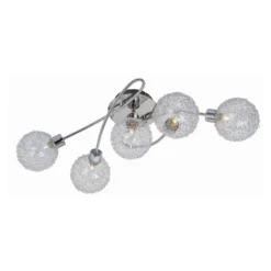 Lindby Deckenlampe Ticino, 65 cm, 5-flammig, Metall, Glas