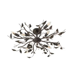 Lindby Deckenlampe Yos, 8-flg., 85 cm, schwarz-gold, E14