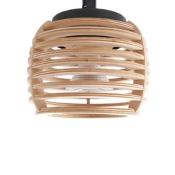 Lindby Deckenleuchte Ediz, 3-flammig, GU10, Holz, 73 cm lang