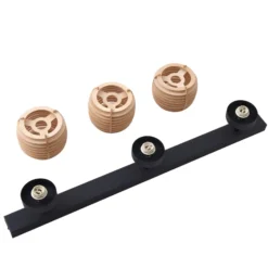 Lindby Deckenleuchte Ediz, 3-flammig, GU10, Holz, 73 cm lang