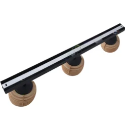 Lindby Deckenleuchte Ediz, 3-flammig, GU10, Holz, 73 cm lang