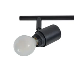 Lindby Deckenleuchte Eskil, 4-flg., schwarz, Bambus, Ø 10 cm