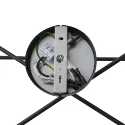 Lindby Deckenleuchte Estar, schwarz, Metall, 6-flg., Ø56cm