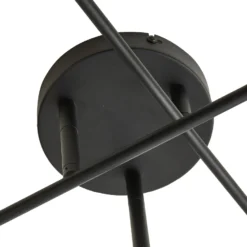 Lindby Deckenleuchte Estar, schwarz, Metall, 6-flg., Ø56cm