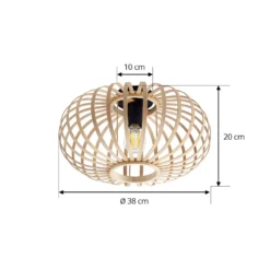 Lindby Deckenleuchte Lielle, Bambus natur, Ø 38 cm