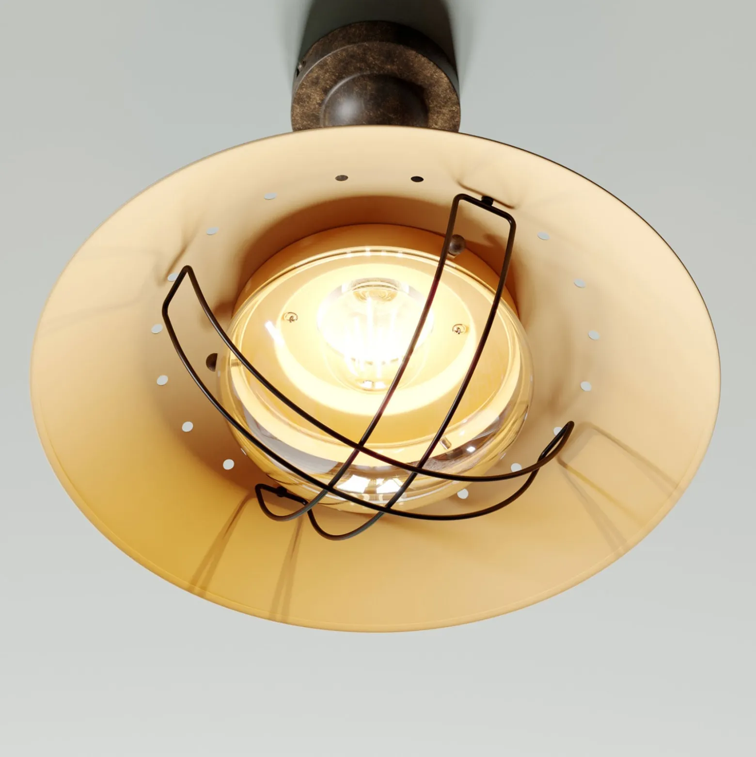 Lindby Deckenleuchte Louisanne, braun, Metall, Ø 35cm