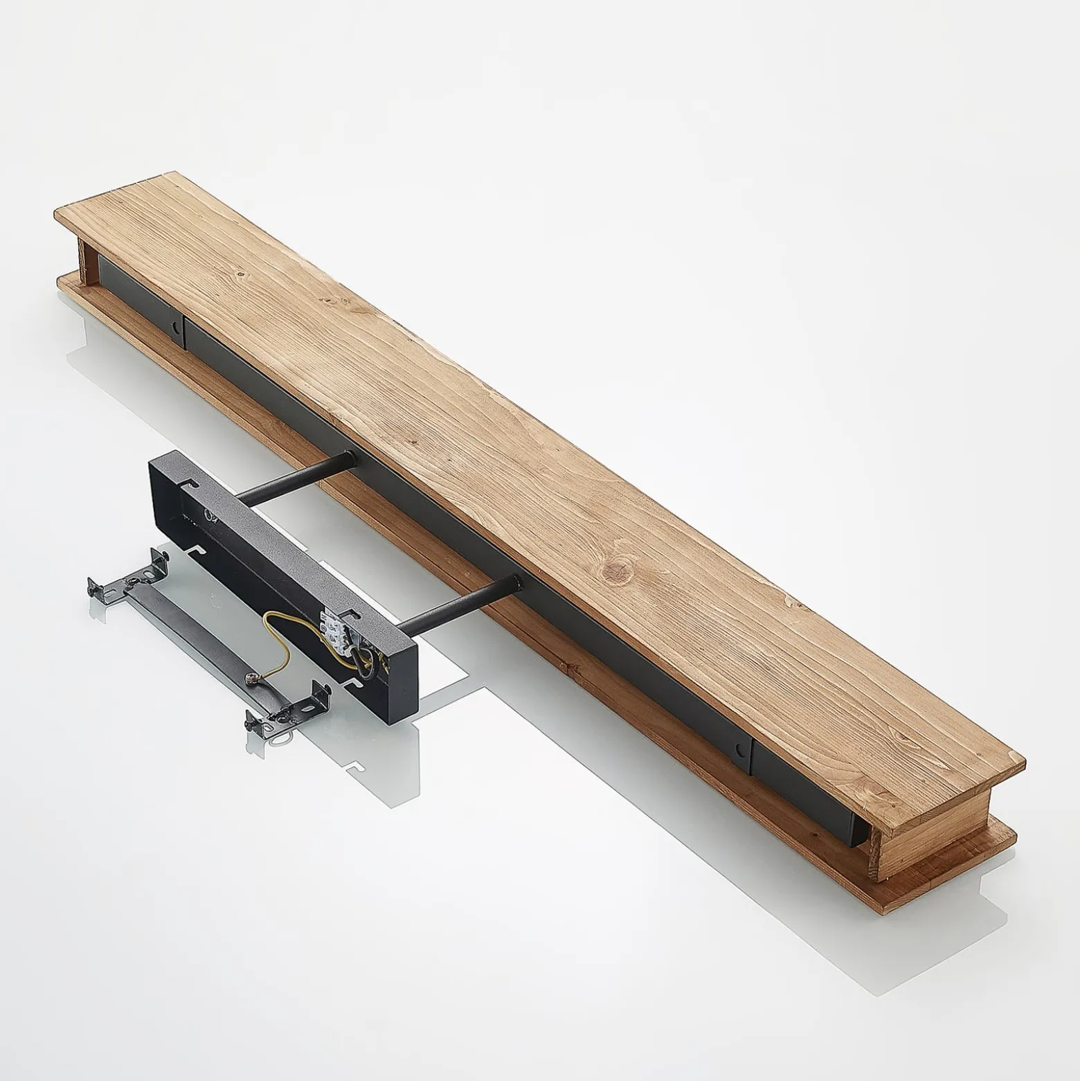 Lindby Deckenleuchte Malwin, GU10, 100 cm lang, 6-flg., Holz