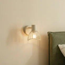 Lindby Deckenleuchte Piena, beige, 1-flg., Metall, Ø 93,cm