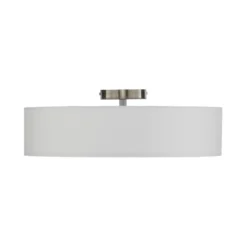Lindby Deckenleuchte Sebatin, Ø 50 cm, cremeweiß, Stoff, E27