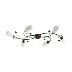 Lindby Deckenleuchte Stefania, 6-flg., schwarz/gold, 68cm