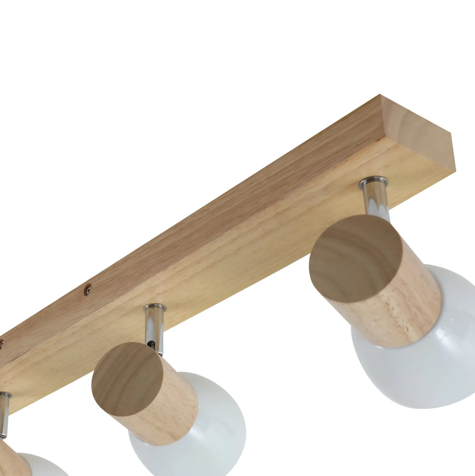 Lindby Deckenleuchte Thorin, 67 cm, 4-flg., weiß, Holz, E14