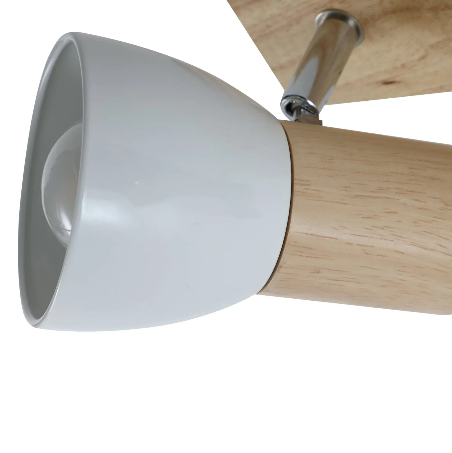 Lindby Deckenleuchte Thorin, 67 cm, 4-flg., weiß, Holz, E14