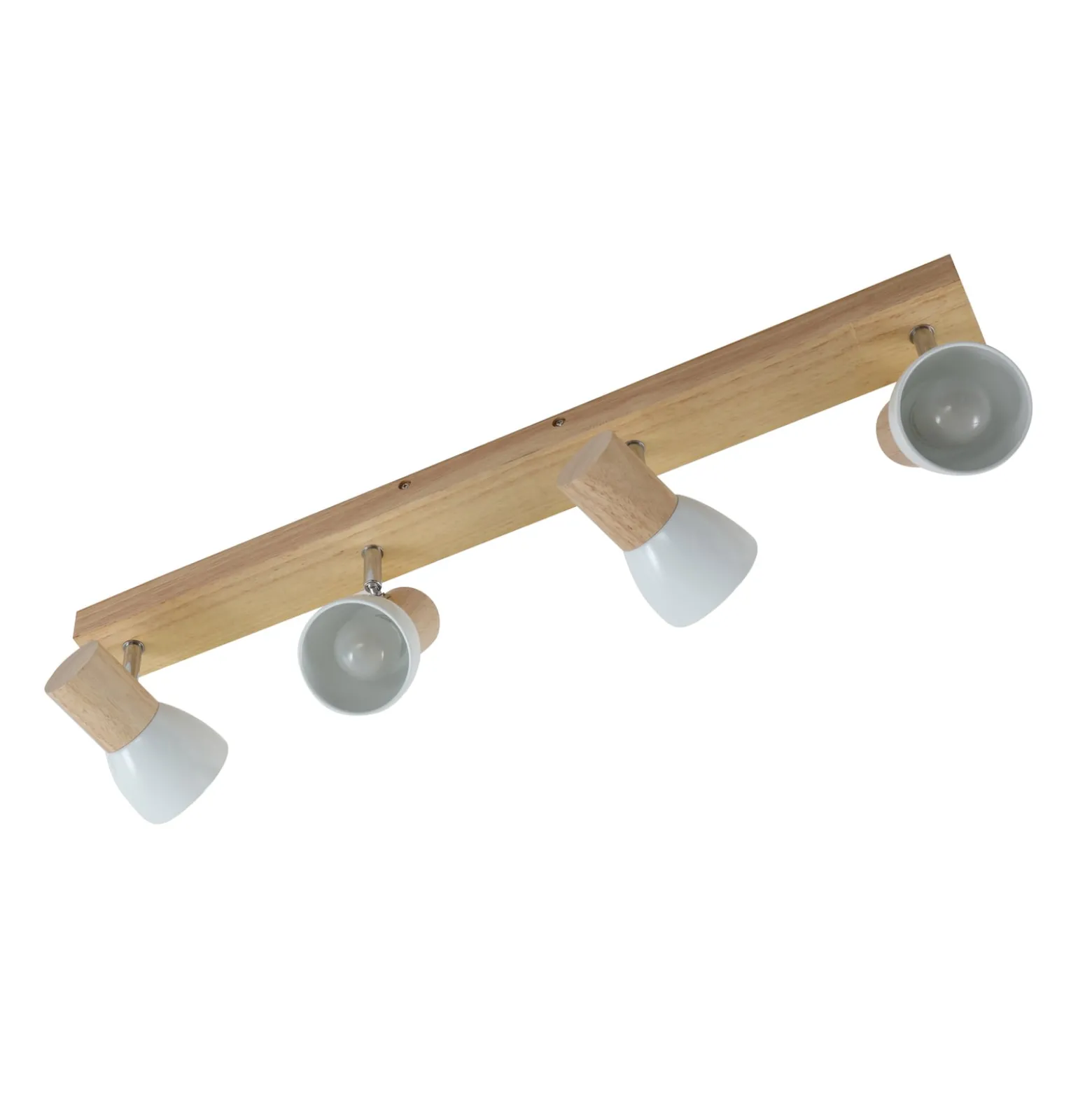 Lindby Deckenleuchte Thorin, 67 cm, 4-flg., weiß, Holz, E14