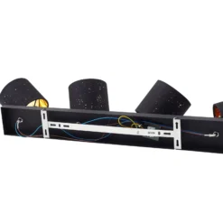 Lindby Deckenleuchte Vasilia, 4-flammig, schwarz/gold, Stoff