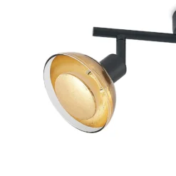 Lindby Deckenstrahler Erin, schwarz/gold, 2-flg., Glas