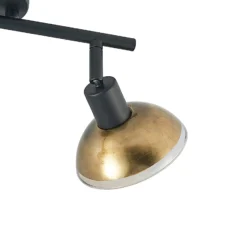 Lindby Deckenstrahler Erin, schwarz/gold, 2-flg., Glas