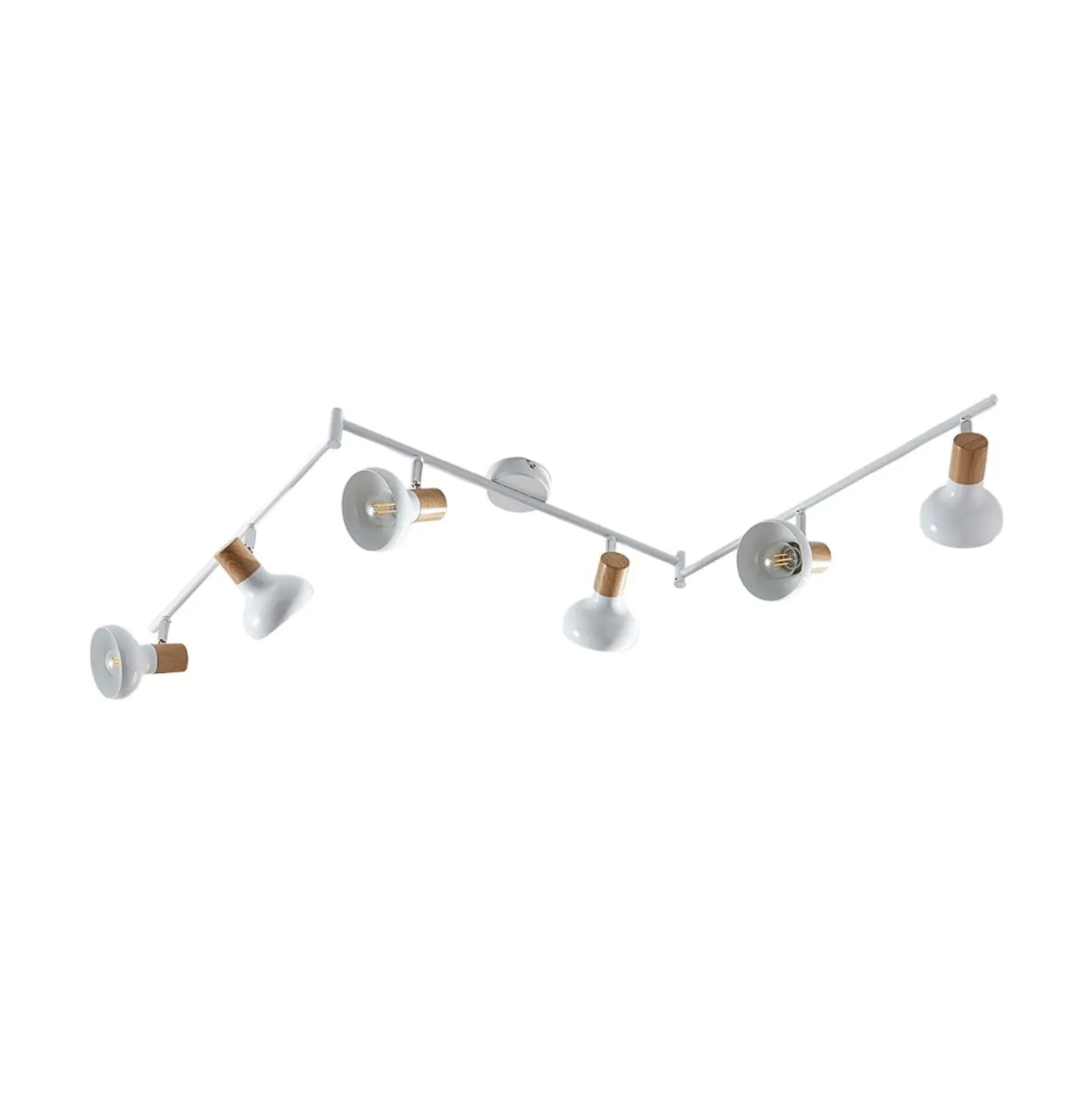 Lindby Deckenstrahler Fridolin, 160cm, 6-flg., weiß, Metall