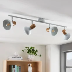Lindby Deckenstrahler Fridolin, 70cm, 4-flg., weiß, Metall