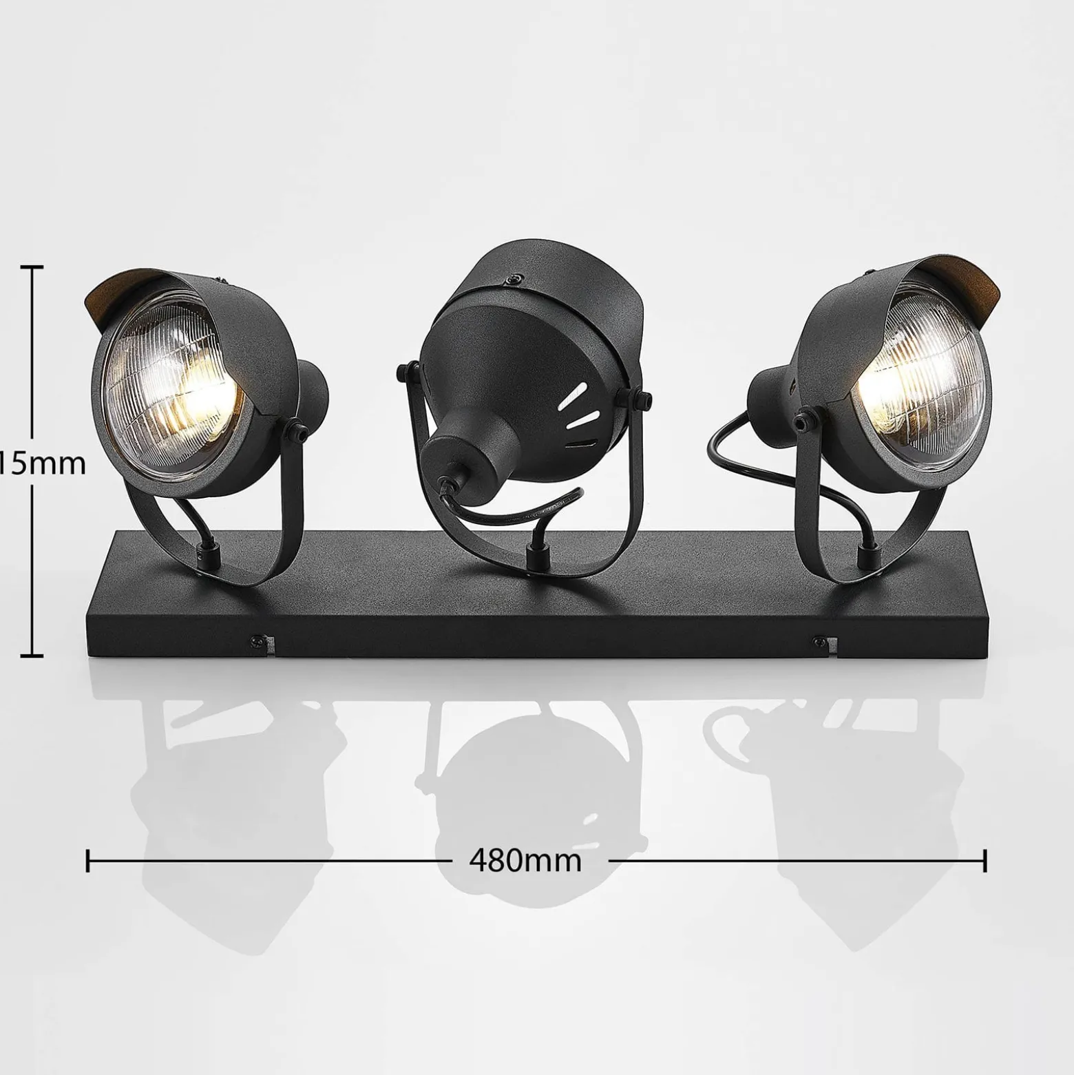 Lindby Deckenstrahler Henega, 52 cm, schwarz, 3-flammig
