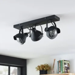 Lindby Deckenstrahler Henega, 52 cm, schwarz, 3-flammig
