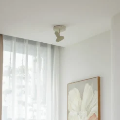 Lindby Deckenstrahler Huby, 1-flammig, creme/hellgrün, Eisen
