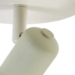 Lindby Deckenstrahler Huby, 1-flammig, creme/hellgrün, Eisen