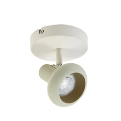 Lindby Deckenstrahler Huby, 1-flammig, creme/hellgrün, Eisen